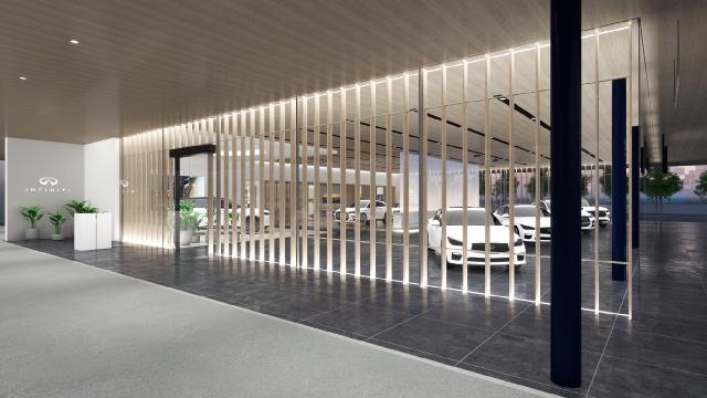 INFINITI's new retail architecture side view